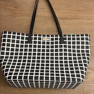 Kate Spade Black and White Grid Tote